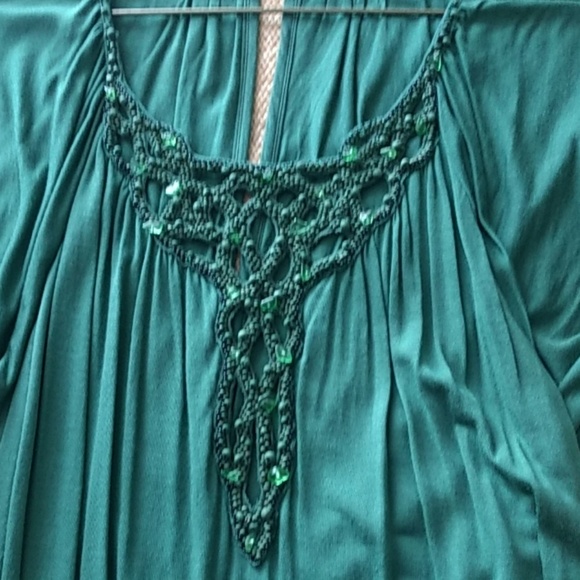 BcbgMaxazria Jade Green Dress with Beaded neckline - Picture 2 of 7